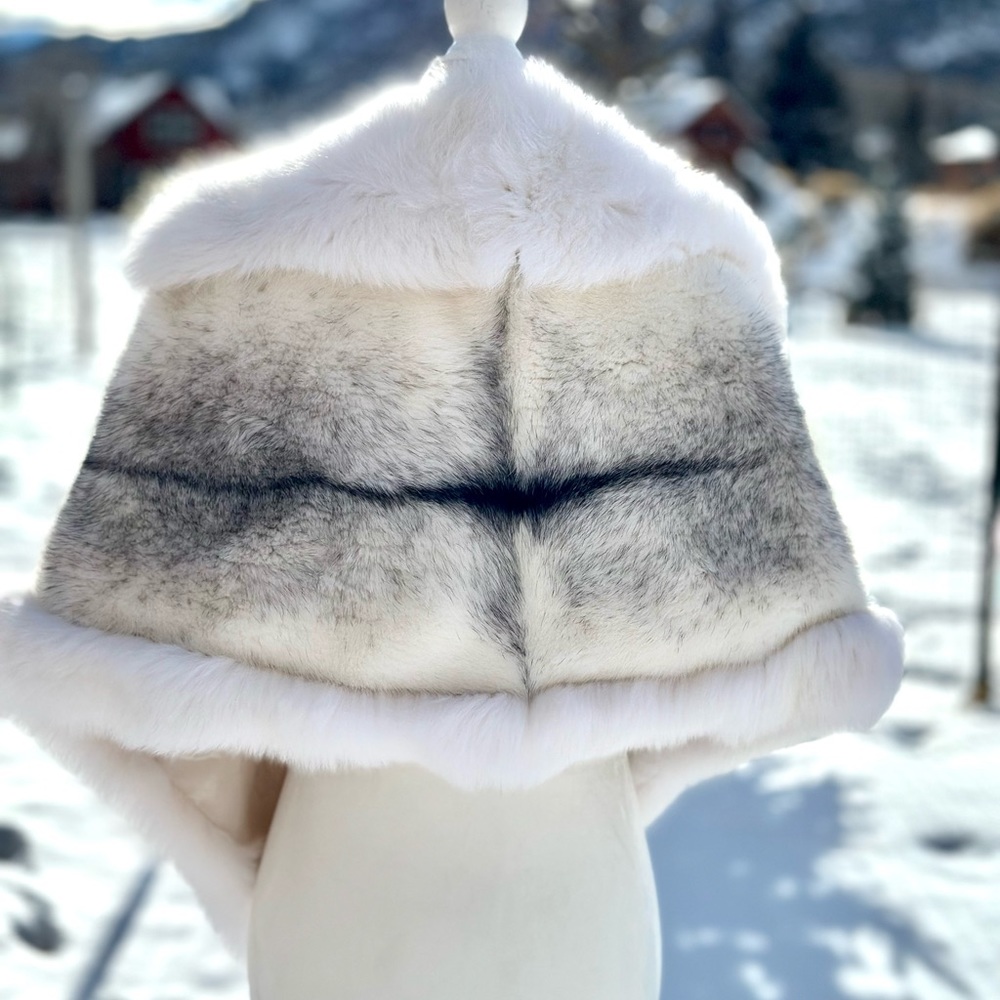 This rare crape Alaska mink accentuated with snow fox  USE LIKE NEW